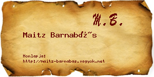 Maitz Barnabás névjegykártya