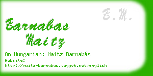 barnabas maitz business card