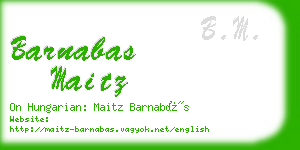 barnabas maitz business card
